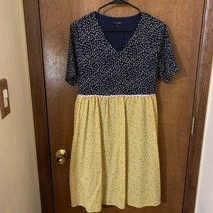 Roolee Color Block Patterned Midi Dress